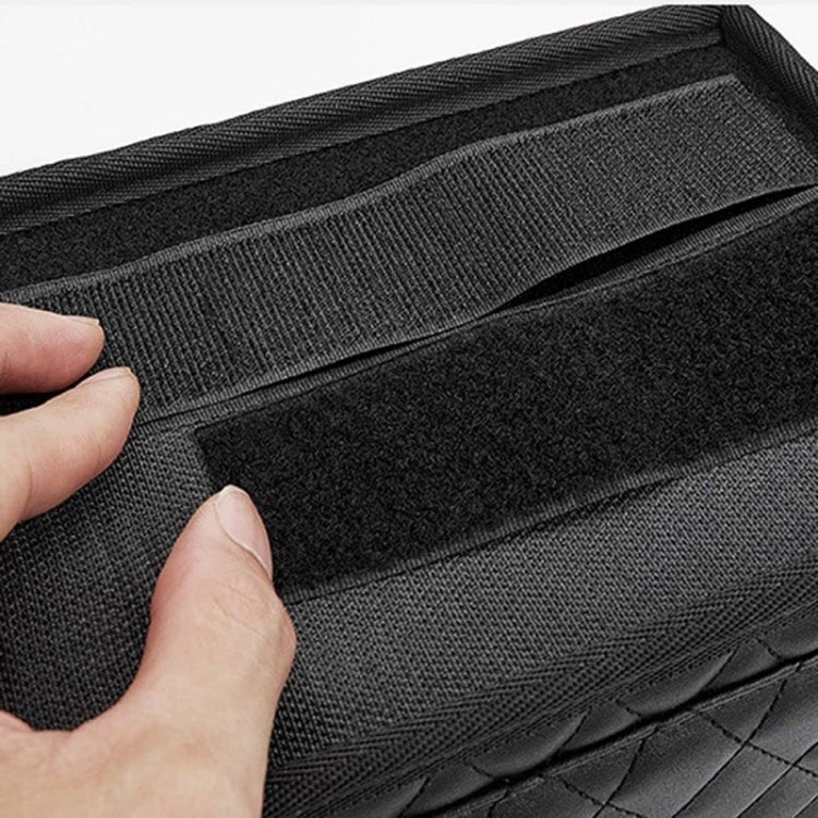 Car Armrest Box Folding Storage Box Multifunctional Water Cup Holder(Leather Pink)