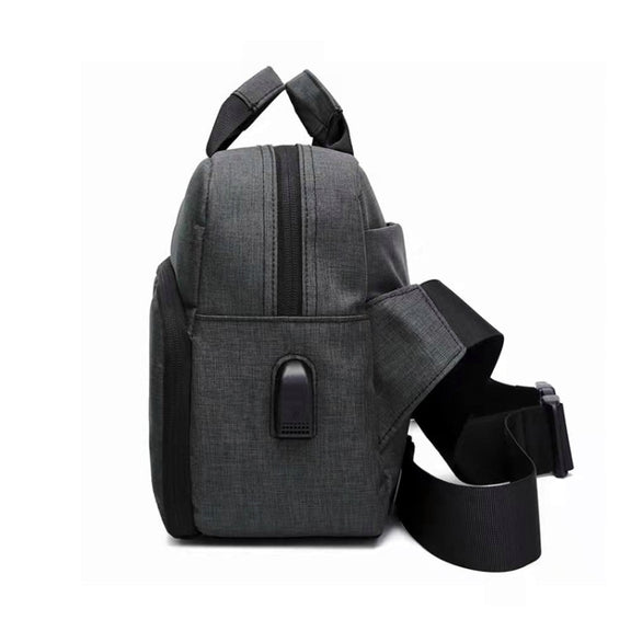 SLR Camera Bag Men Crossbody  Photography Bag Water-resistant Carrying Case with USB Charging Port, Size: Large