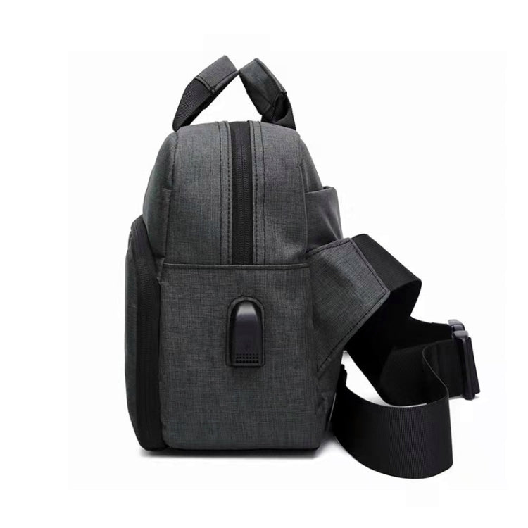 SLR Camera Bag Men Crossbody  Photography Bag Water-resistant Carrying Case with USB Charging Port, Size: Large