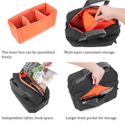 SLR Camera Bag Men Crossbody  Photography Bag Water-resistant Carrying Case with USB Charging Port, Size: Large