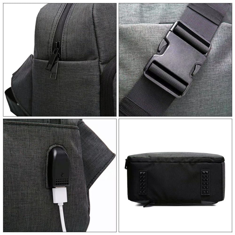 SLR Camera Bag Men Crossbody  Photography Bag Water-resistant Carrying Case with USB Charging Port, Size: Large