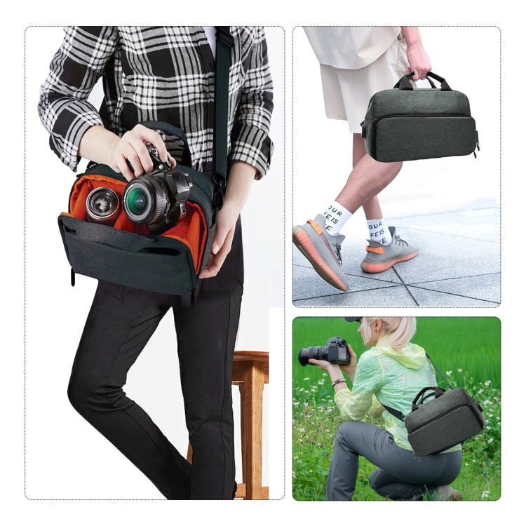 SLR Camera Bag Men Crossbody  Photography Bag Water-resistant Carrying Case with USB Charging Port, Size: Large
