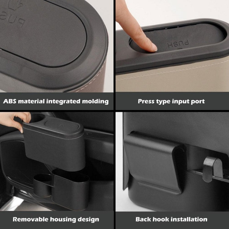 Car Seat Water Cup Holder Umbrella Storage Box Trash Can, Color: Black Leather