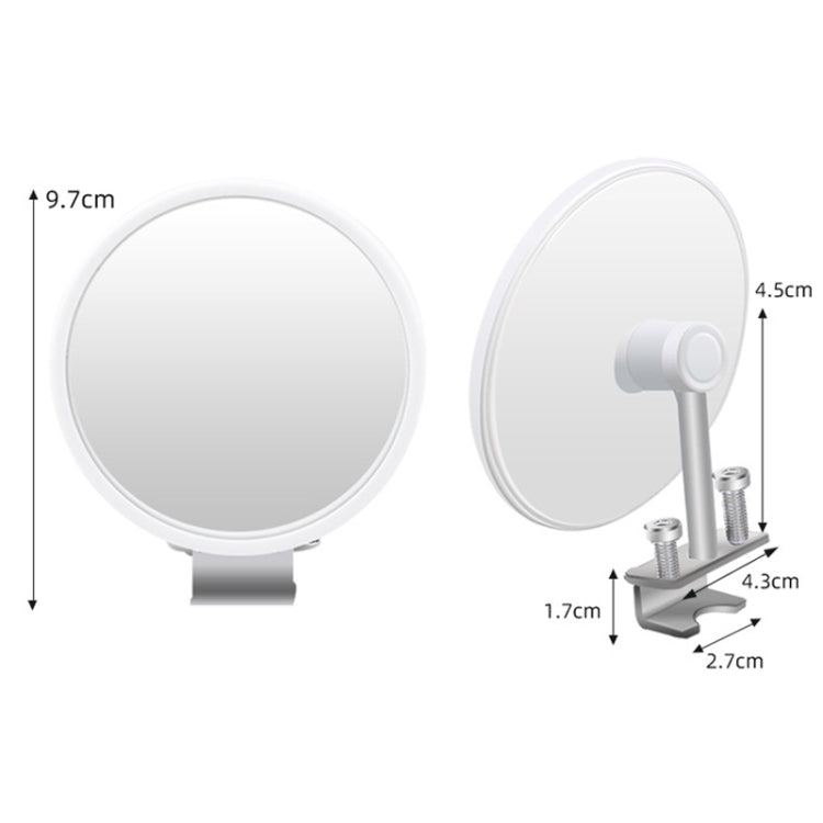 1pair Car Rearview Auxiliary Mirror Blind Spot Viewing Mirror(White)