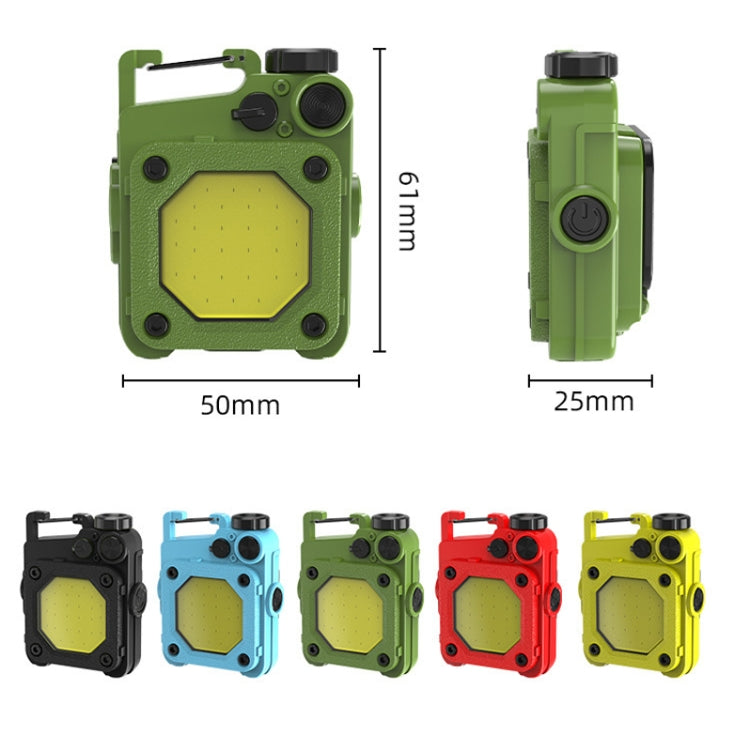 Mini Keychain COB Flashlight USB Rechargeable Magnetic Work Light For Outdoor Camping(Black)