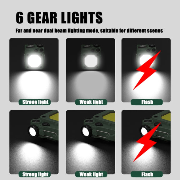 Mini Keychain COB Flashlight USB Rechargeable Magnetic Work Light For Outdoor Camping(Red)