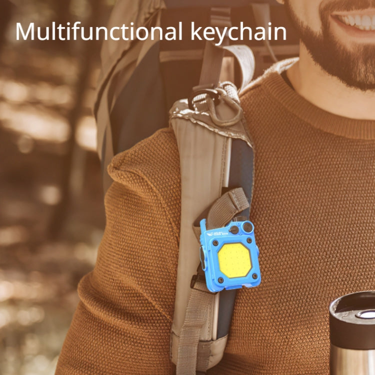 Mini Keychain COB Flashlight USB Rechargeable Magnetic Work Light For Outdoor Camping(Black)