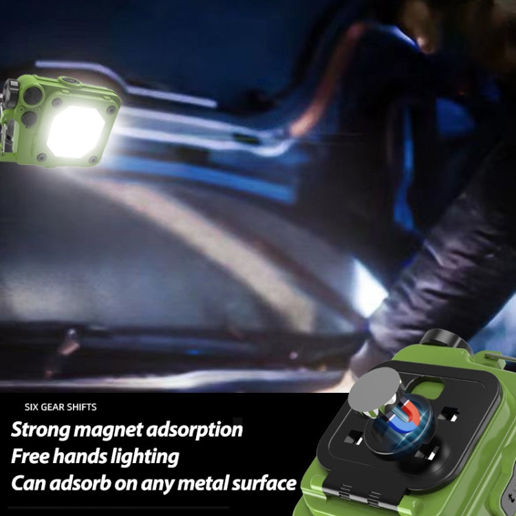 Mini Keychain COB Flashlight USB Rechargeable Magnetic Work Light For Outdoor Camping(Red)