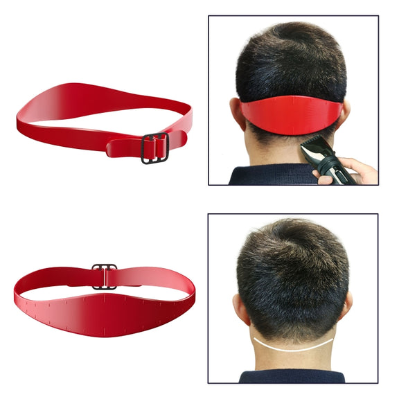 GO042 Adjustable Haircut Trimmer Ruler Neck Hair Trimmer Strap Shaving Styling Template(Black)