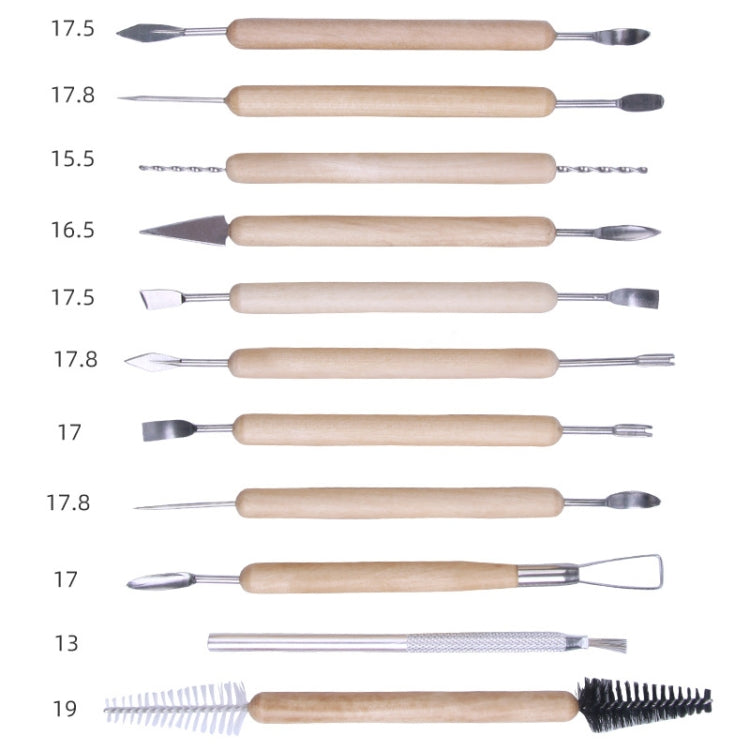11pcs/set 11pcs/set Soft Clay DIY Wooden Knife Tools