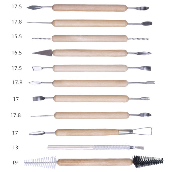 11pcs/set 11pcs/set Soft Clay DIY Wooden Knife Tools