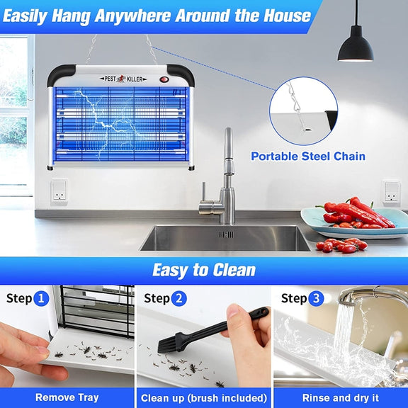 SK611 Indoor Household 20W Electric Shock Mosquito Killer Lamp High Voltage Hotel Fly Killer Lamp(EU Plug)