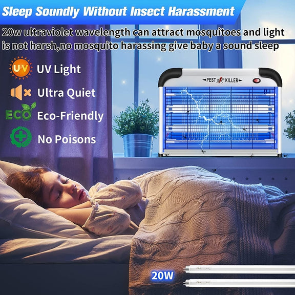 SK611 Indoor Household 20W Electric Shock Mosquito Killer Lamp High Voltage Hotel Fly Killer Lamp(EU Plug)