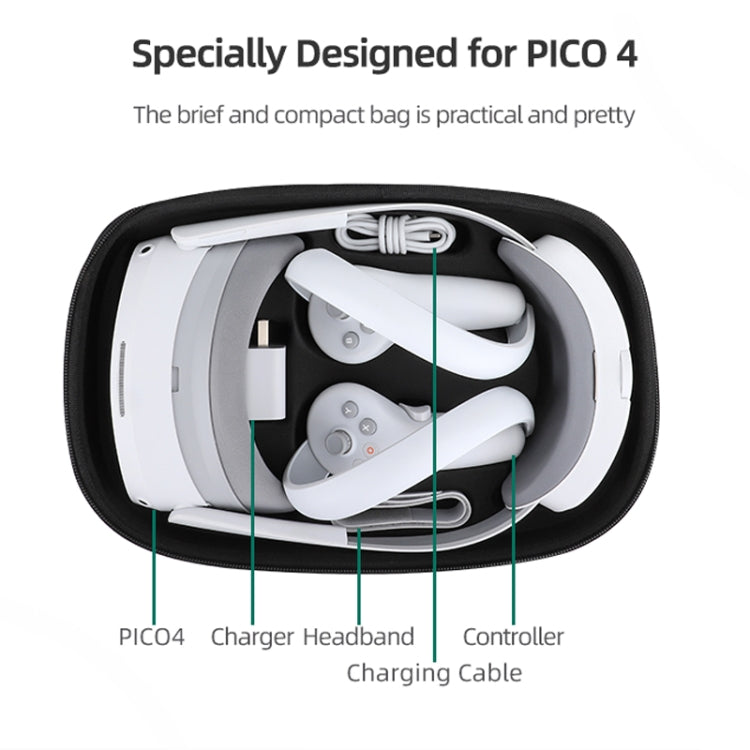 For PICO 4 Hifylux PC-BF16 VR Glasses All-in-one Headwear Protective Storage Bag(Black)