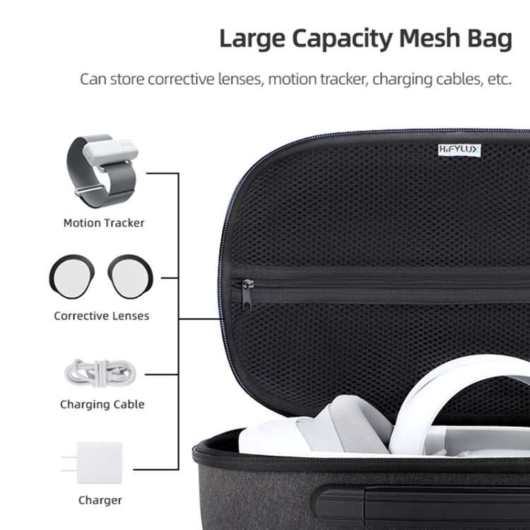 For PICO 4 Hifylux PC-BF16 VR Glasses All-in-one Headwear Protective Storage Bag(Black)