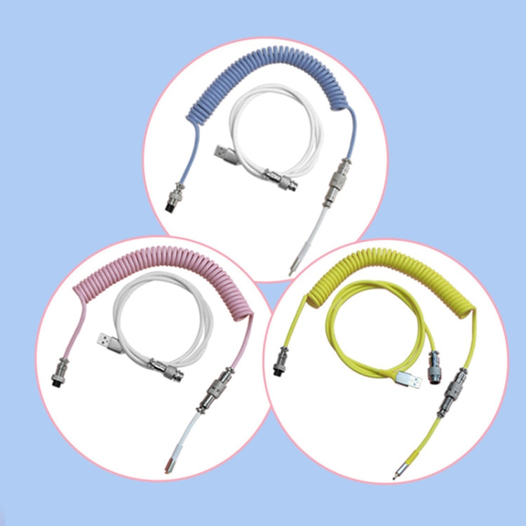 Ajazz AL60 USB To Type-C/USB-C Keyboard Extension Line Single Hole Connector, Cable Length: 2.3m(Sky Blue)