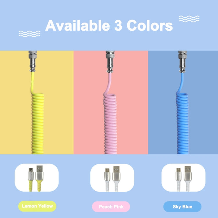 Ajazz AL60 USB To Type-C/USB-C Keyboard Extension Line Single Hole Connector, Cable Length: 2.3m(Peach Pink)