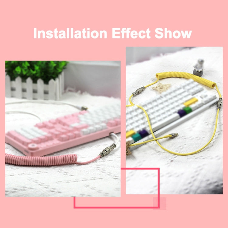 Ajazz AL60 USB To Type-C/USB-C Keyboard Extension Line Single Hole Connector, Cable Length: 2.3m(Peach Pink)