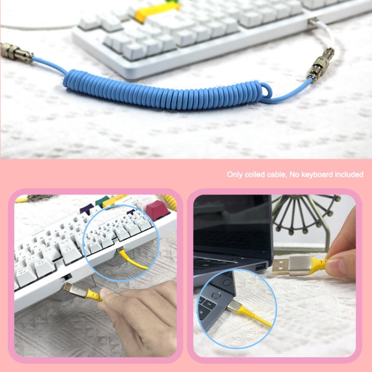 Ajazz AL60 USB To Type-C/USB-C Keyboard Extension Line Single Hole Connector, Cable Length: 2.3m(Peach Pink)