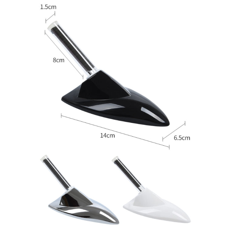 Car Solar Shark Fin With Antenna LED Warning Light, Specification: Silver with Remote Control