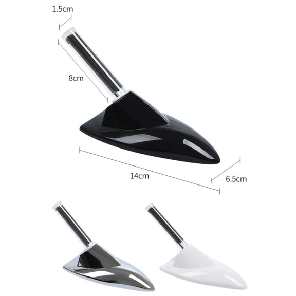 Car Solar Shark Fin With Antenna LED Warning Light, Specification: Silver