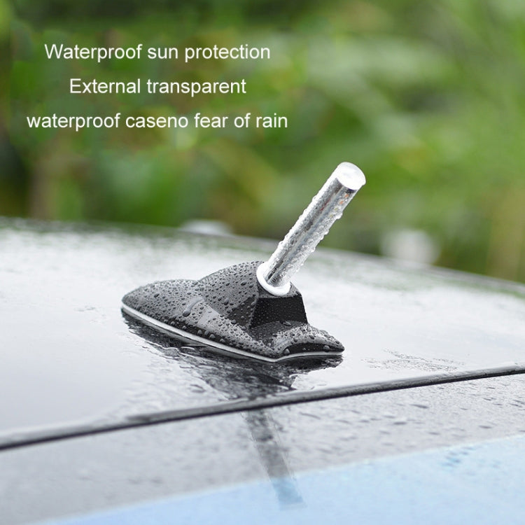 Car Solar Shark Fin With Antenna LED Warning Light, Specification: Silver with Remote Control