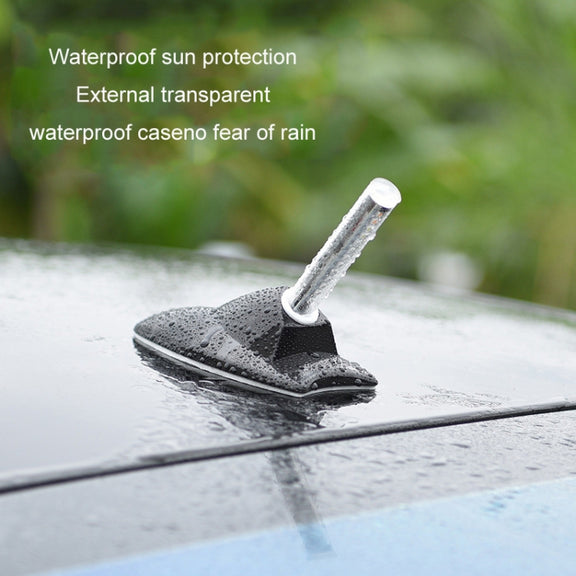 Car Solar Shark Fin With Antenna LED Warning Light, Specification: Silver with Remote Control