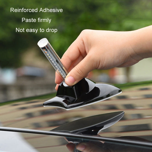 Car Solar Shark Fin With Antenna LED Warning Light, Specification: Black with Remote Control