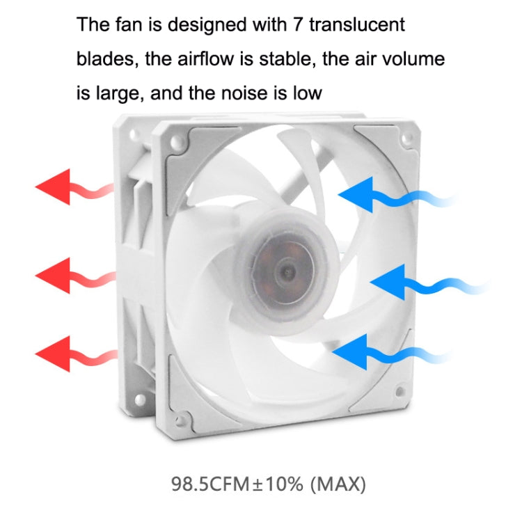 MF12025 5V ARGB 12cm Water Cold Radiator Large Air Volume Chassis Fan(Black)