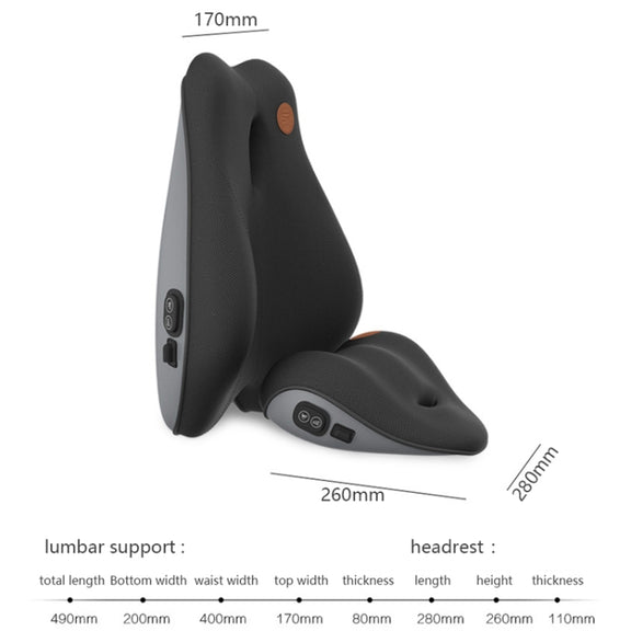 SR-21 Car Lumbar Cushion Headrest Seat Memory Foam Accessories, Style: Ordinary Headrest (Black)