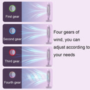LF-002 Mini USB Rechargeable Light Desktop Fan Rotatable Night Light Silent Fan(Purple)