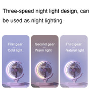 LF-002 Mini USB Rechargeable Light Desktop Fan Rotatable Night Light Silent Fan(Purple)