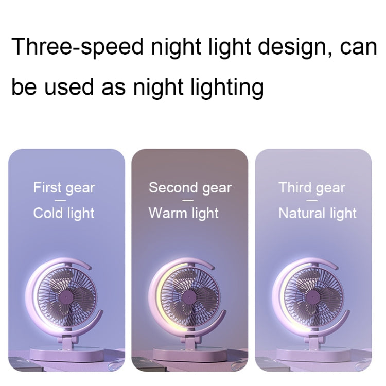 LF-002 Mini USB Rechargeable Light Desktop Fan Rotatable Night Light Silent Fan(Purple)