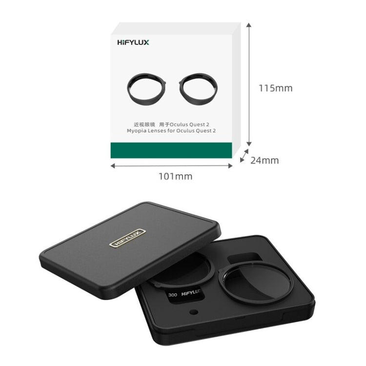 For Oculus Quest 2 Hifylux Q2-QF11 1pair Myopia Lens Frame Aspheric Resin VR Glasses Accessories(500 Degrees)