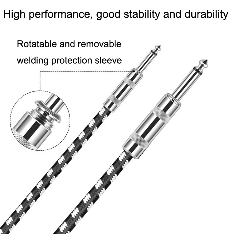 8m 2 Straight Head 6.35mm Guitar Cable Oxygen-Free Copper Core TS Large Two-core Cable
