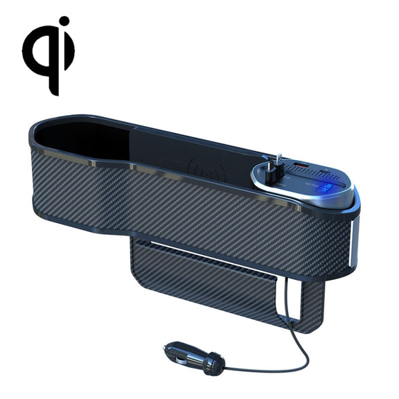 Vehicle Seat Gap Storage Box Organizer Front Seat Console Side Pocket ,Spec: Wireless Charging Ordinary  Wire