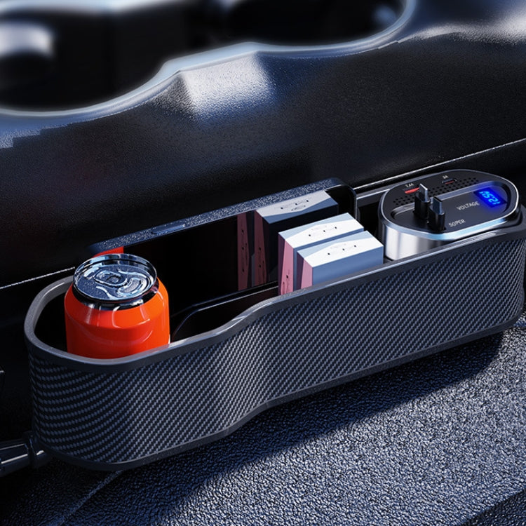 Vehicle Seat Gap Storage Box Organizer Front Seat Console Side Pocket ,Spec: Wireless Charging Ordinary  Wire