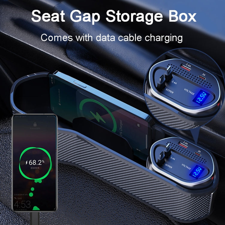 Vehicle Seat Gap Storage Box Organizer Front Seat Console Side Pocket ,Spec: Wireless Charging Ordinary  Wire