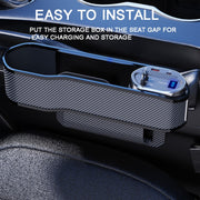 Vehicle Seat Gap Storage Box Organizer Front Seat Console Side Pocket ,Spec: Wireless Charging Ordinary  Wire