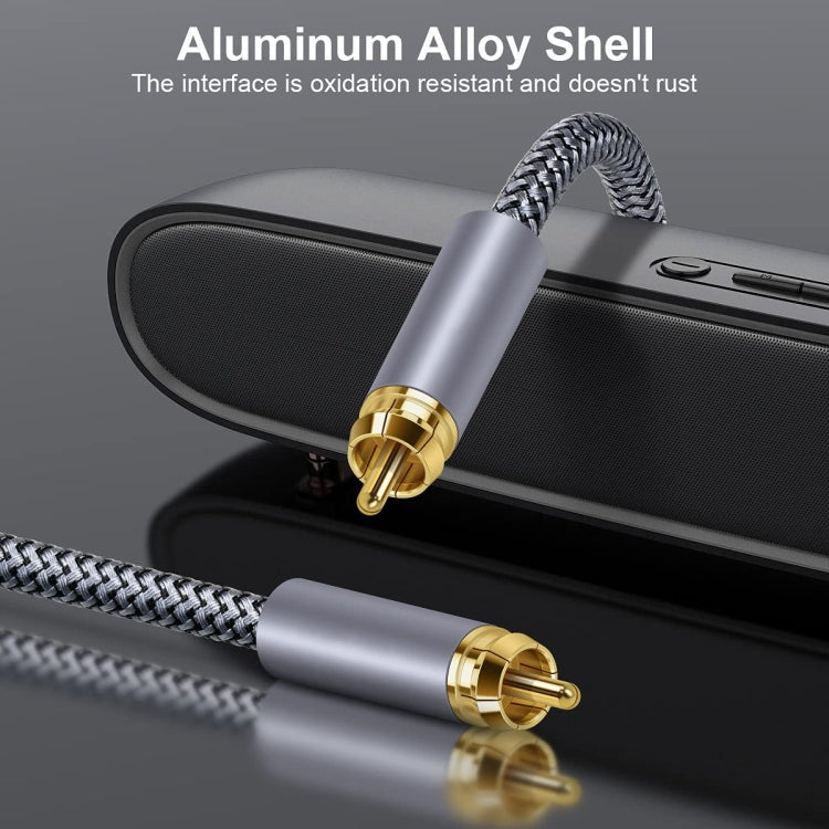 5m Pure Copper RCA Coaxial HIFI Digital Audio Cable SPDIF Subwoofer Speaker Cable(Silver Gray)
