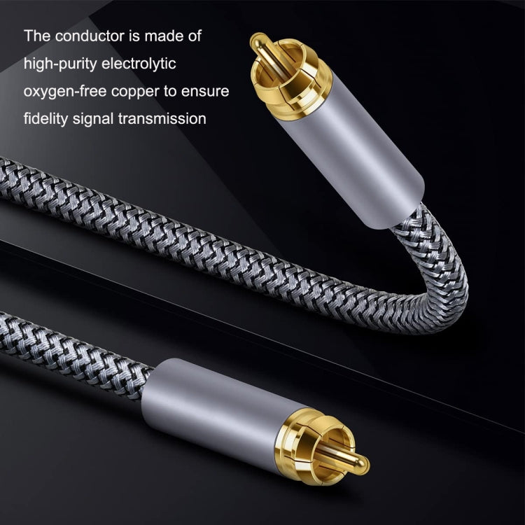 5m Pure Copper RCA Coaxial HIFI Digital Audio Cable SPDIF Subwoofer Speaker Cable(Silver Gray)