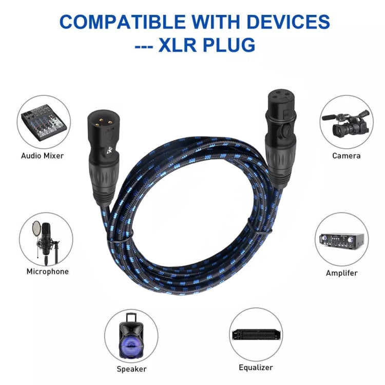 KN006 5m Male To Female Canon Line Audio Cable Microphone Power Amplifier XLR Cable(Black)