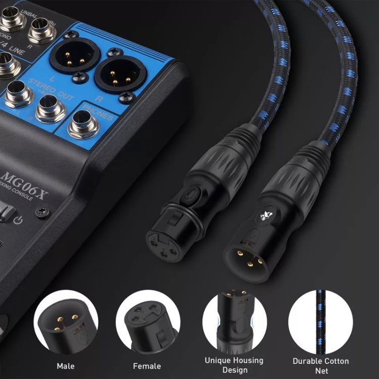 KN006 5m Male To Female Canon Line Audio Cable Microphone Power Amplifier XLR Cable(Black)