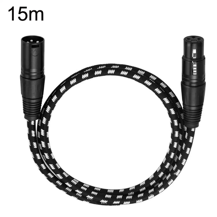 KN006 15m Male To Female Canon Line Audio Cable Microphone Power Amplifier XLR Cable(Black)