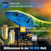 CO-HD801 1.5m HDMI 2.1 Version 8K 60Hz For PS4 Cable Projector Notebook Set-Top Box Cable(Gold)