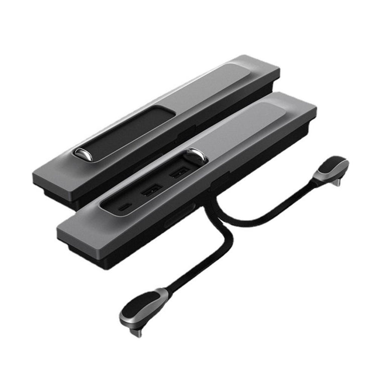 For Tesla Model 3/Y Car T09 Center Console 27W 3-in-1 USB Hub Docking Station(Gray Black)