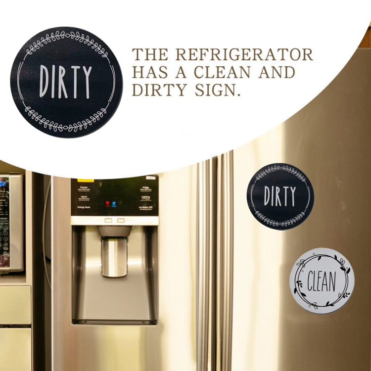 Dishwasher Round Magnet Clean Dirty Sign Double-Sided Dishwasher Magnet Cover(Gray Blue)