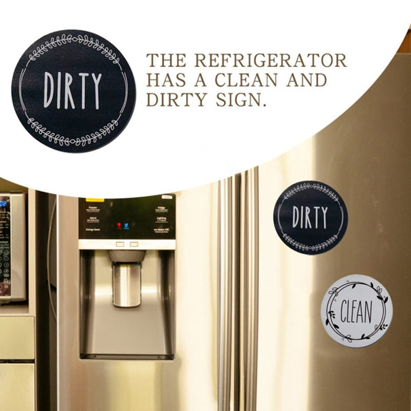 Dishwasher Round Magnet Clean Dirty Sign Double-Sided Dishwasher Magnet Cover(Gray Blue)
