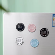 Dishwasher Round Magnet Clean Dirty Sign Double-Sided Dishwasher Magnet Cover(Red Green)