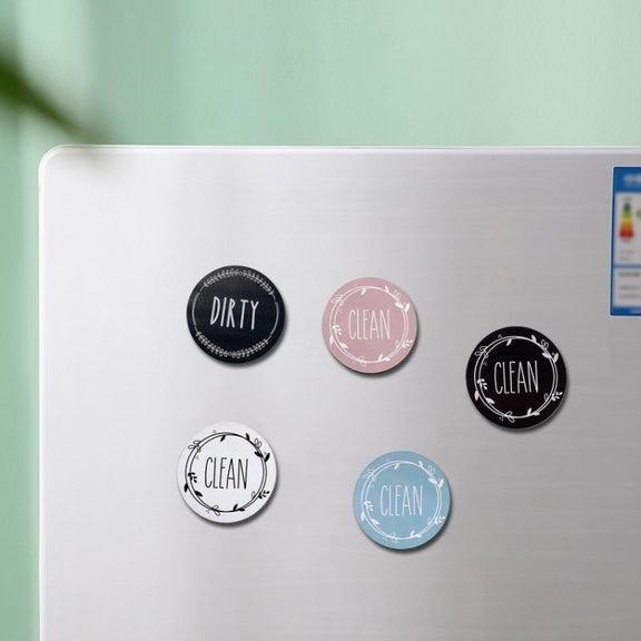 Dishwasher Round Magnet Clean Dirty Sign Double-Sided Dishwasher Magnet Cover(Red Green)